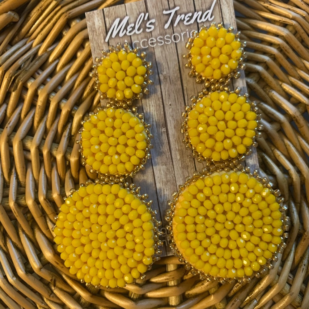 Yellow and gold earrings